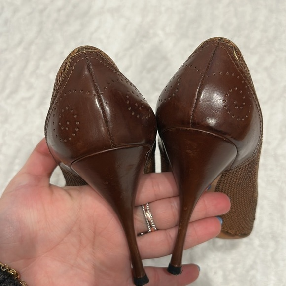 Prada sequin leather Brown and copper Women's Shoes size 36.5 stiletto pumps - Picture 9 of 11
